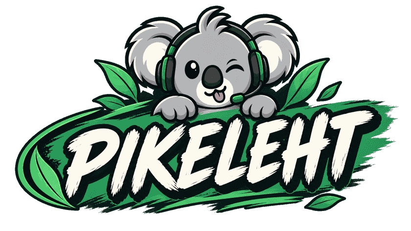 Pikeleht - koala mascot and wordmark
